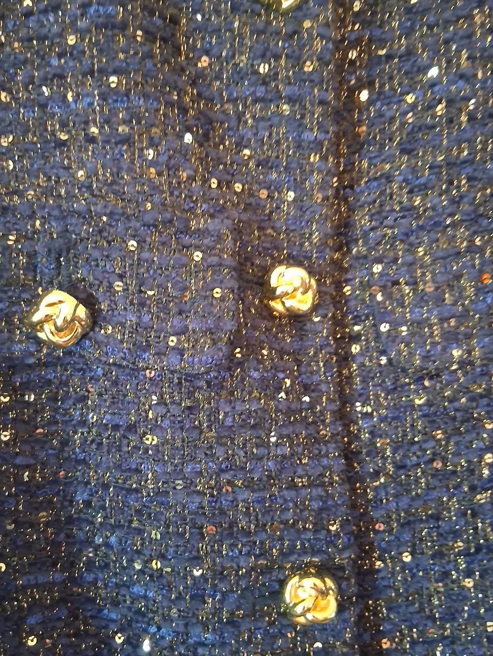 Zara Belted Seqiin Structured  Vest Navy  Size M - Picture 5 of 13